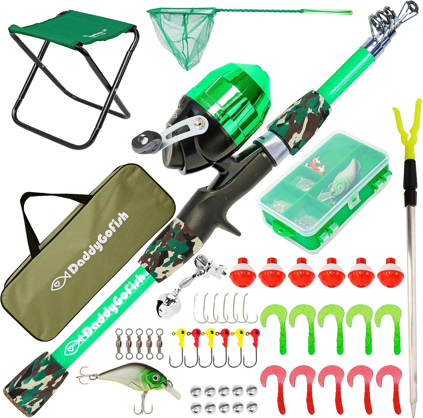 Kids Fishing Pole Set - Complete Rod Reel Combo with Tackle Box for Beginner Young Anglers - Perfect Starter Kit for Boys and Girls!