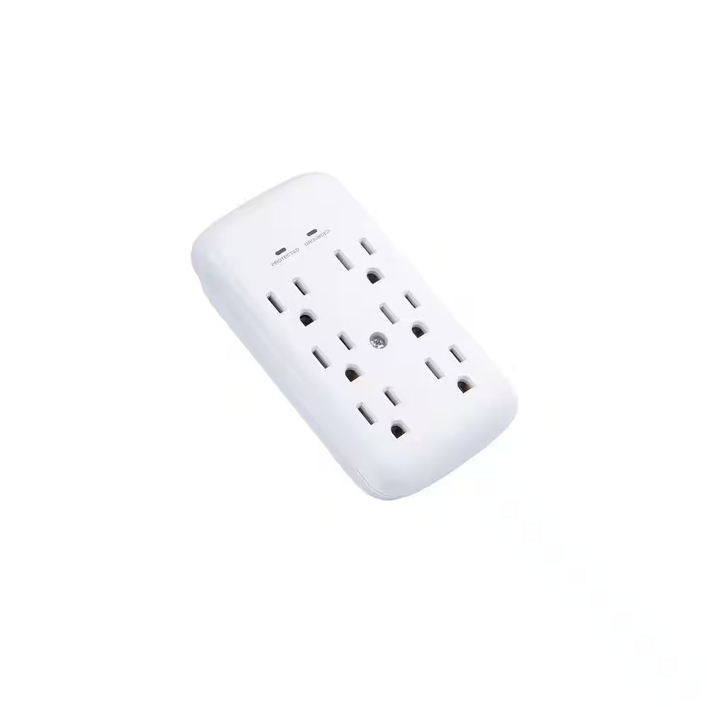 Power Up Your Space with the 6-Outlet Wall Mounted Surge Protector - White (4-Pack)