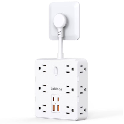 Power Up Your Space: Ultimate Surge Protector Power Strip with USB Ports, 12 Outlets, and Wall-Mount Design for Effortless Charging