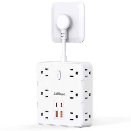 Power Up Your Space: Ultimate Surge Protector Power Strip with USB Ports, 12 Outlets, and Wall-Mount Design for Effortless Charging
