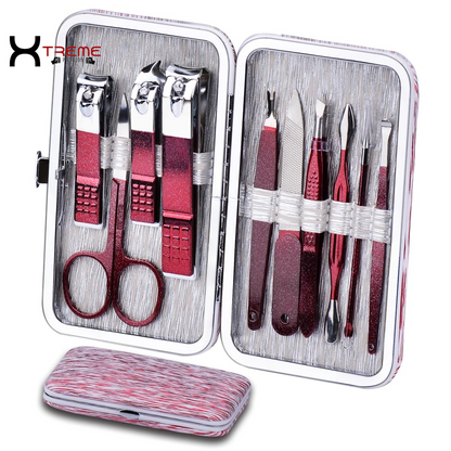 Elevate Your Grooming Routine with the Premium 10-in-1 Jade Green Stainless Steel Manicure Set - Complete Nail Care Kit for Men and Women in a Stylish Leather Case