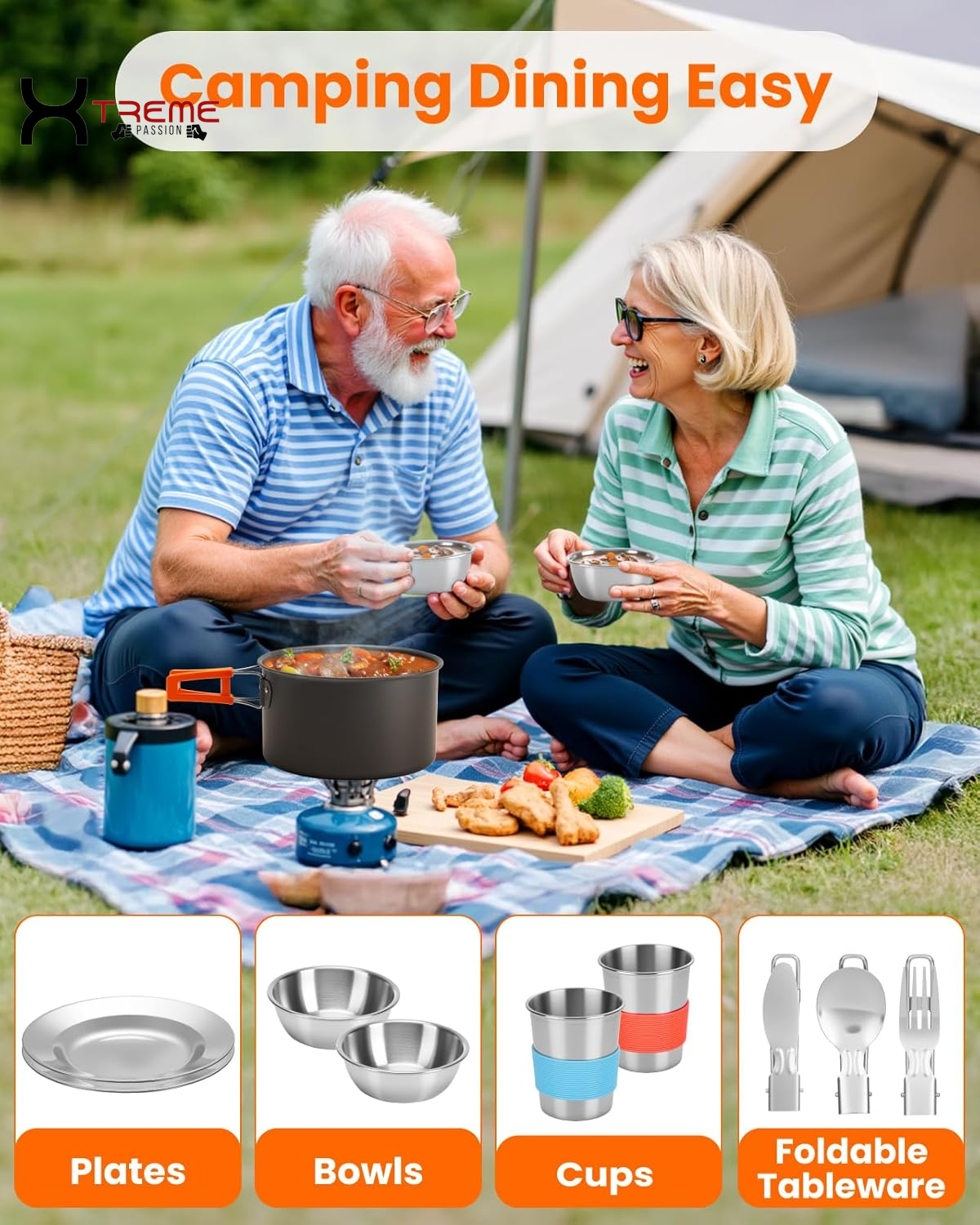 Discover the Ultimate 22-Piece Lightweight Camping Cookware Set – Perfect for Adventurous Couples and Small Groups!