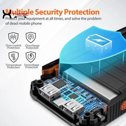 20000mAh Waterproof Solar Power Bank - Dual USB Ports & LED Flashlight for Outdoor Adventures