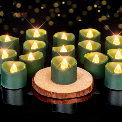 24Pcs Flickering Flameless LED Tea Lights - 200+ Hours of Battery-Operated Ambiance for Weddings, Anniversaries, Halloween, and Christmas Decor