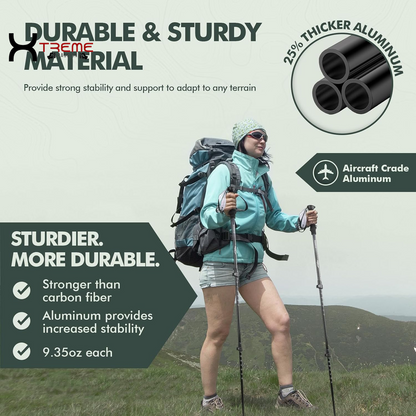 XtremePassion Ultra-Light Professional Hiking Poles - Adventure Ready