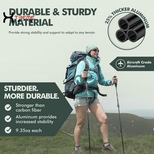 XtremePassion Ultra-Light Professional Hiking Poles - Adventure Ready