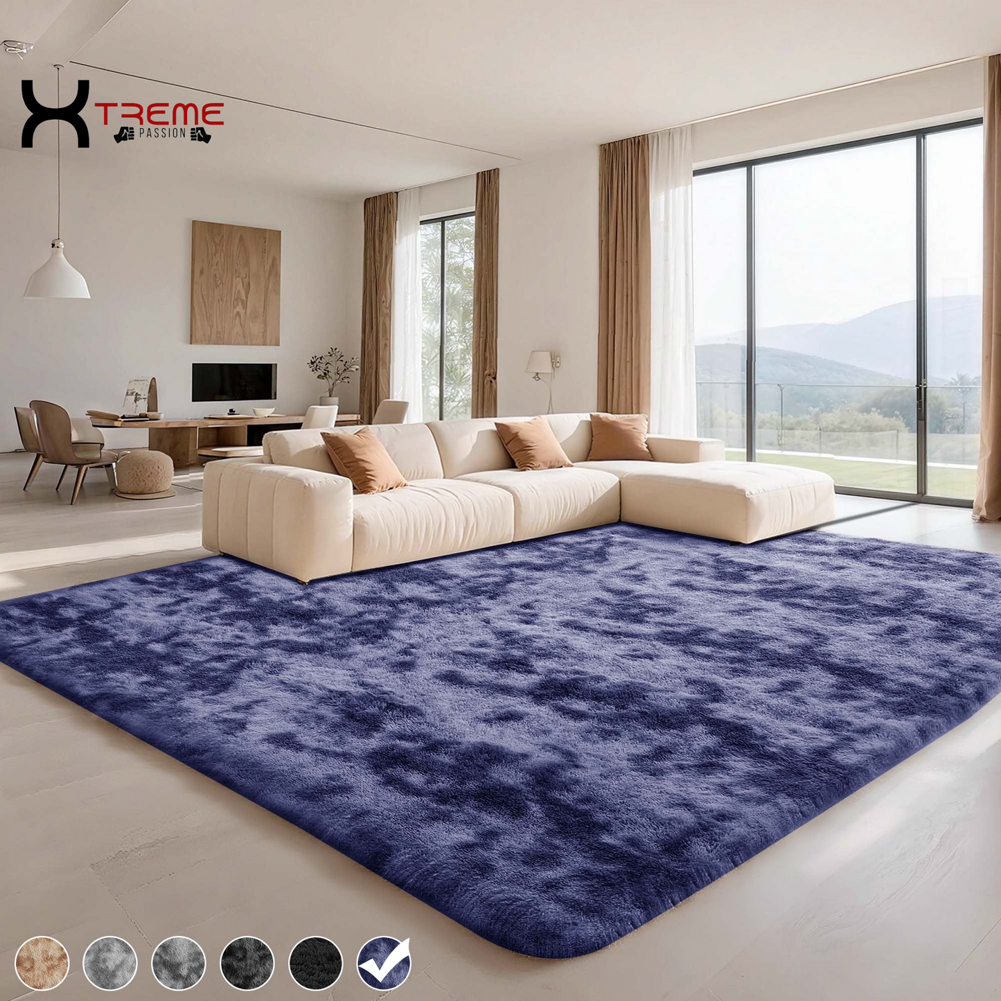Indulge in Luxury with Our 8x10 Soft Fluffy Camel Area Rug - Perfect for Modern Living Spaces!