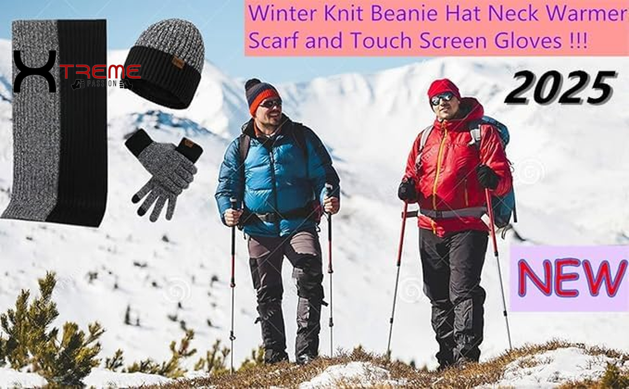Ultimate Men's Winter Essentials: Cozy Knit Beanie, Warm Scarf & Touchscreen Gloves Set