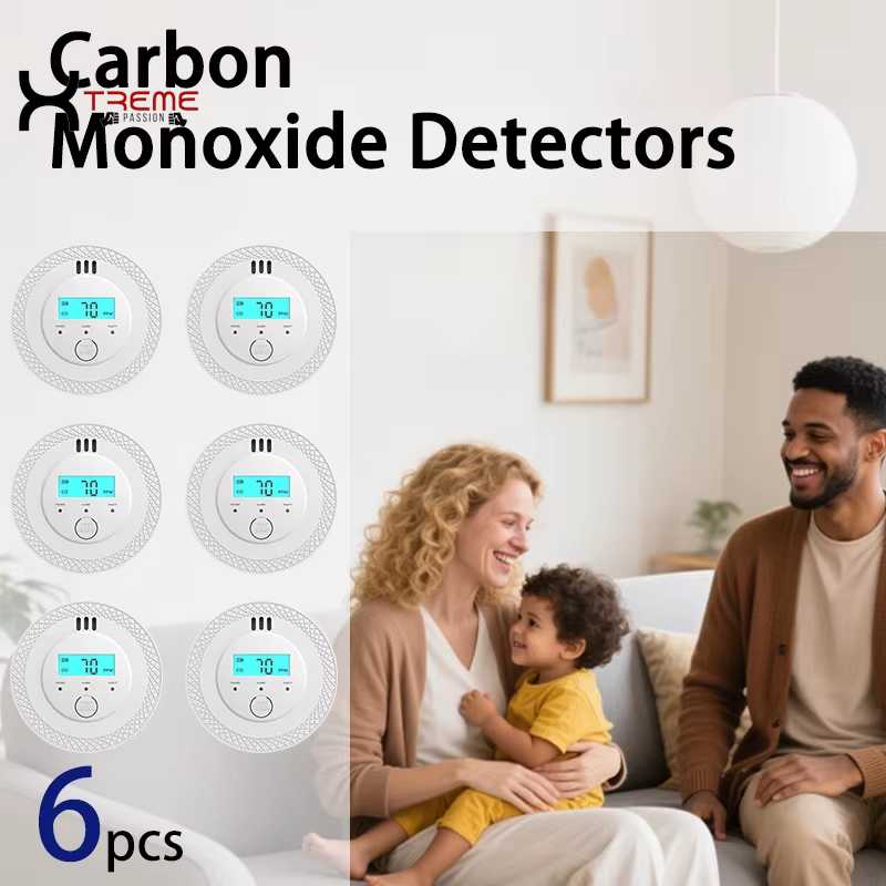 Battery-Powered Carbon Monoxide Detector with LCD Display - Reliable Smoke Alarm for Home, Office, Restaurant, and Hotel Safety