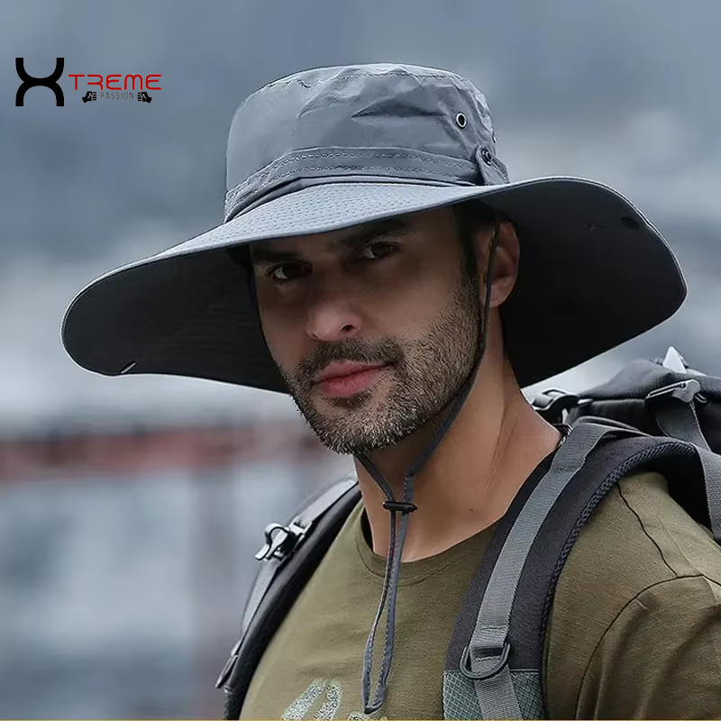 Ultimate Sun Protection Fishing Hat - Breathable Mesh Cap for Outdoor Adventures, Hiking, and Camping - Stylish Anti-UV Men's Panama Hat