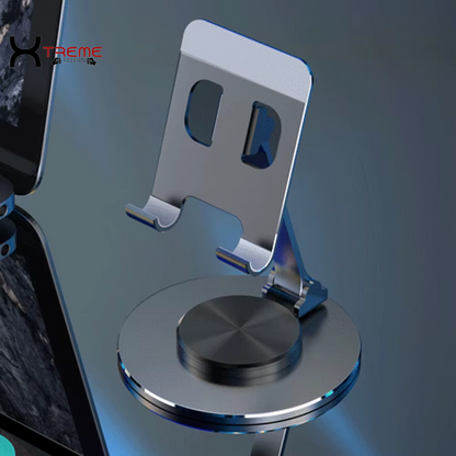 Revolutionary 360° Rotating Metal Desk Phone Holder Stand - Elevate Your iPhone, Smartphone & Tablet Experience for Effortless Viewing and Reading