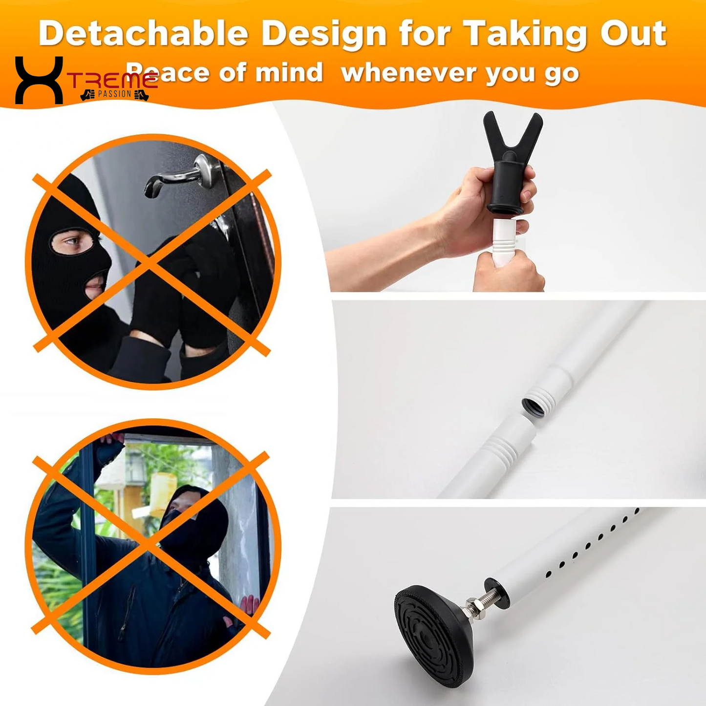 Ultimate Adjustable Sliding Door Security Bar - Custom Fit 28-45 Inch Home Protection for Apartments and Bedrooms