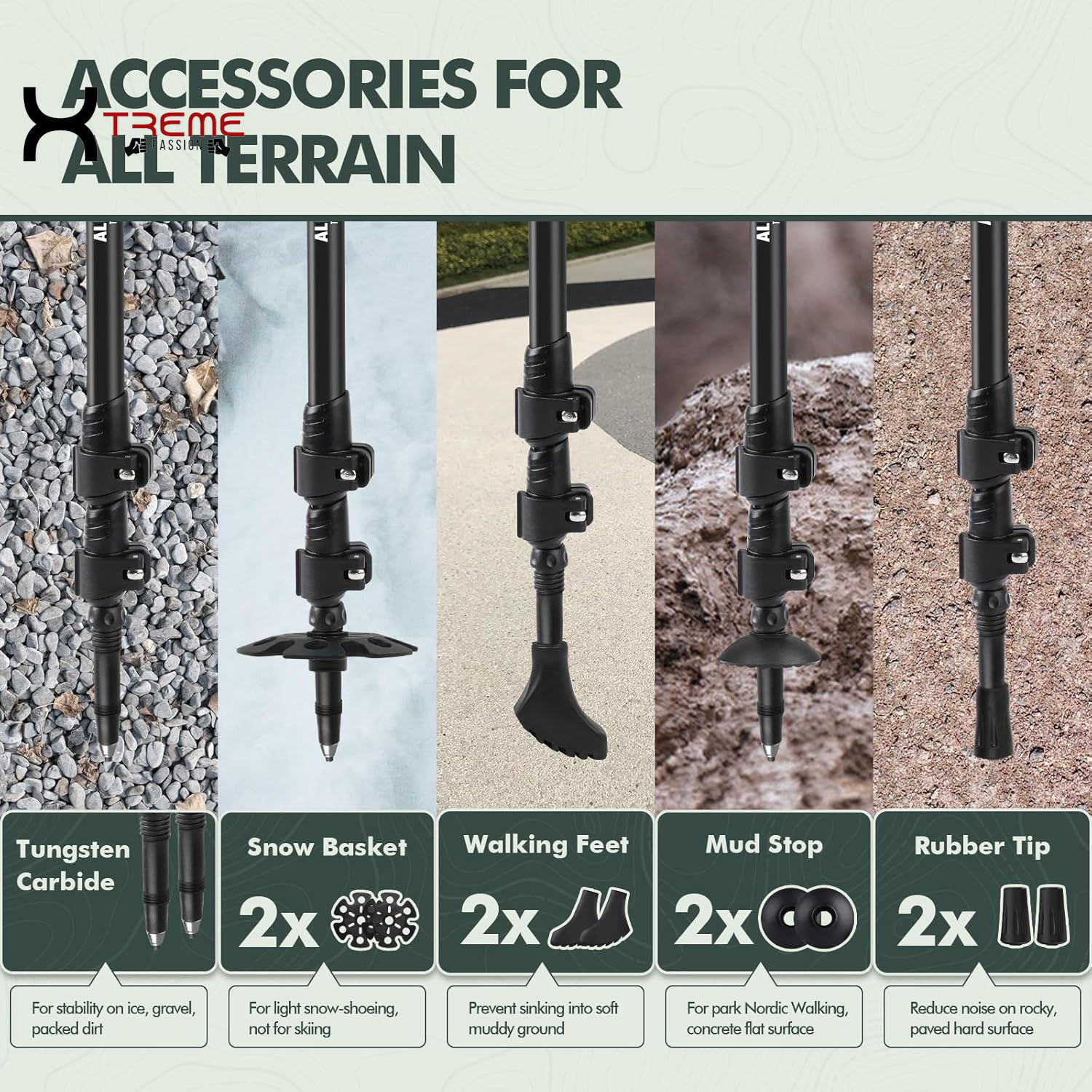XtremePassion Ultra-Light Professional Hiking Poles - Adventure Ready