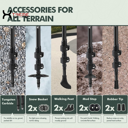 XtremePassion Ultra-Light Professional Hiking Poles - Adventure Ready