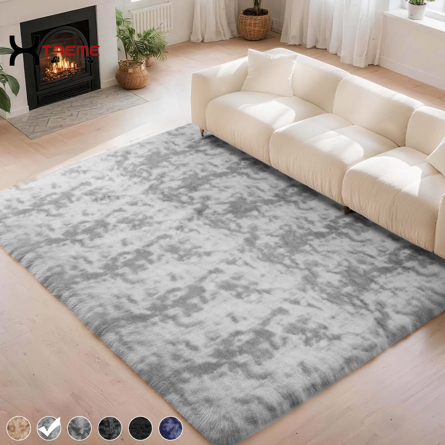 Indulge in Luxury with Our 8x10 Soft Fluffy Camel Area Rug - Perfect for Modern Living Spaces!