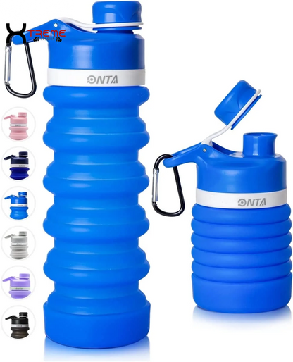 Discover the Ultimate 20Oz Collapsible Water Bottle - BPA-Free Silicone, Leak-Proof & Travel-Friendly in Sleek Black