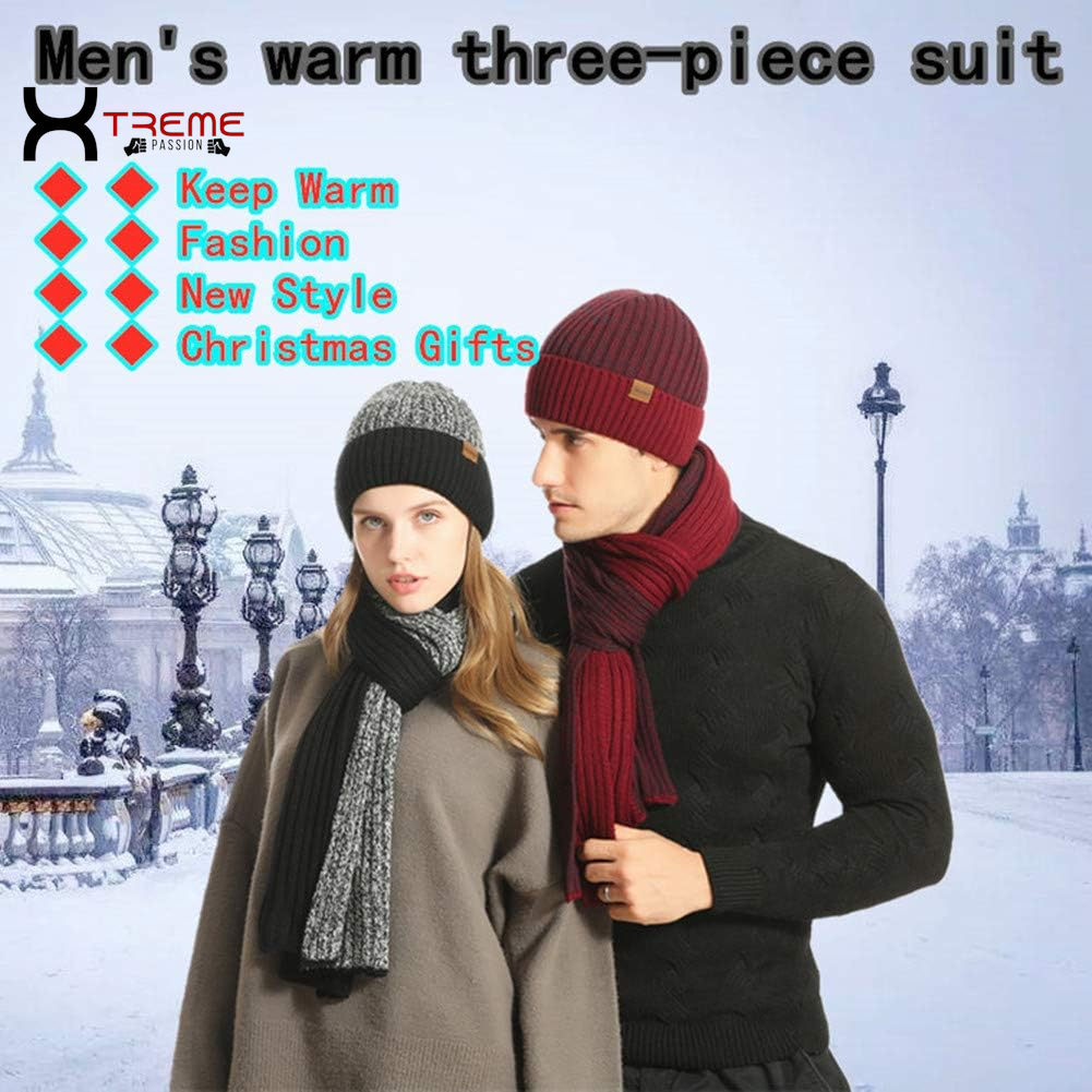 Ultimate Men's Winter Essentials: Cozy Knit Beanie, Warm Scarf & Touchscreen Gloves Set