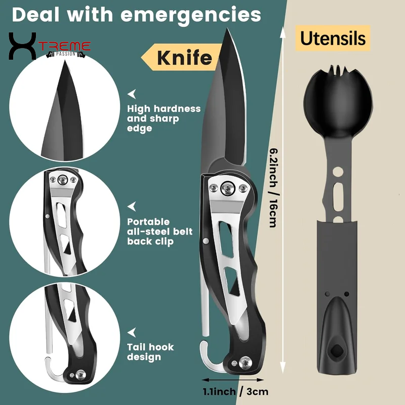 35-in-1 Ultimate Survival Kit - Essential Emergency Gear for Camping, Fishing, and Hunting - Perfect Gift for Men!