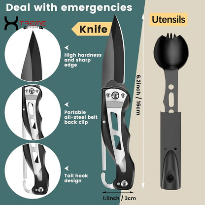 35-in-1 Ultimate Survival Kit - Essential Emergency Gear for Camping, Fishing, and Hunting - Perfect Gift for Men!