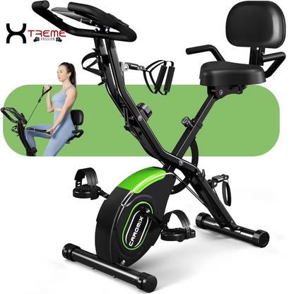 5-in-1 Folding Exercise Bike - Magnetic Upright Indoor Cycling Bike for Home & Office Workouts, 330LB Capacity