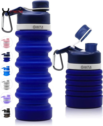 Discover the Ultimate 20Oz Collapsible Water Bottle - BPA-Free Silicone, Leak-Proof & Travel-Friendly in Sleek Black