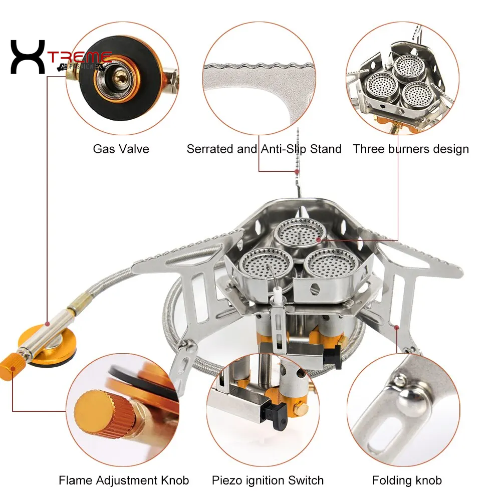 Portable High-Power Camping Gas Stove - Perfect for Picnics, Barbecues, and Outdoor Adventures!