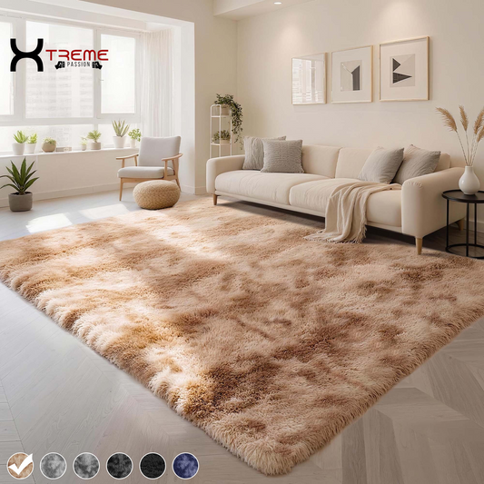 Indulge in Luxury with Our 8x10 Soft Fluffy Camel Area Rug - Perfect for Modern Living Spaces!