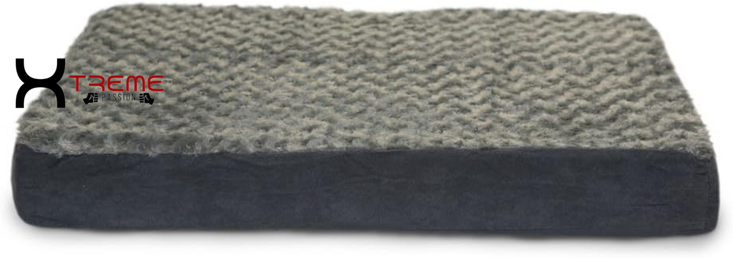 Ultimate Comfort for Your Furry Friend: Large Cooling Gel Dog Bed with Removable Washable Cover - Cozy Berber & Suede Top for Medium to Large Dogs Up to 55 lbs in Stylish Espresso