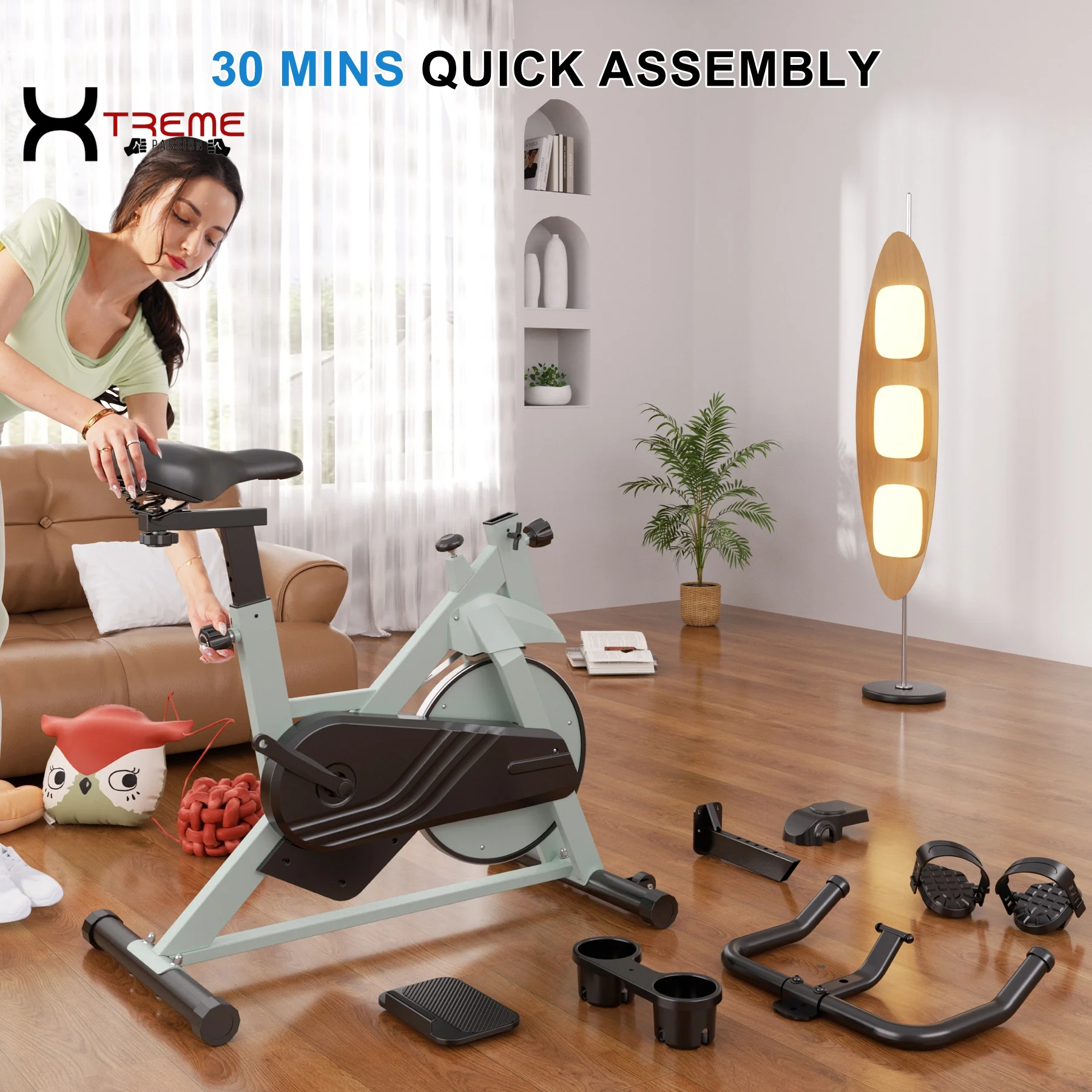 Transform Your Fitness Routine with the Revolutionary Indoor Exercise Bike - Adjustable Resistance, Supports 300 Lbs, Perfect for Home & Office Cardio Workouts!