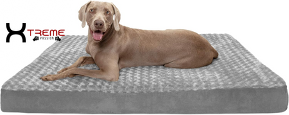 Ultimate Comfort for Your Furry Friend: Large Cooling Gel Dog Bed with Removable Washable Cover - Cozy Berber & Suede Top for Medium to Large Dogs Up to 55 lbs in Stylish Espresso