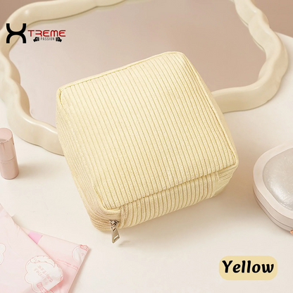 Stylish Black Makeup Bag - Large Capacity Travel Toiletries & Cosmetic Storage Tote with Brush Organizer