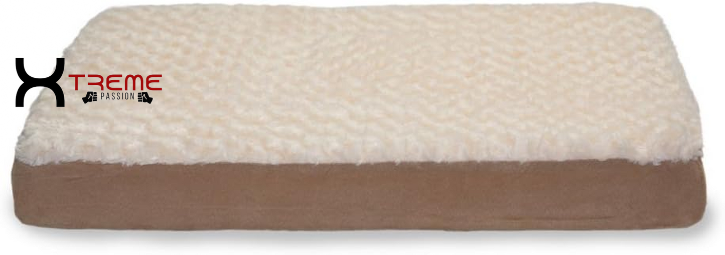 Ultimate Comfort for Your Furry Friend: Large Cooling Gel Dog Bed with Removable Washable Cover - Cozy Berber & Suede Top for Medium to Large Dogs Up to 55 lbs in Stylish Espresso