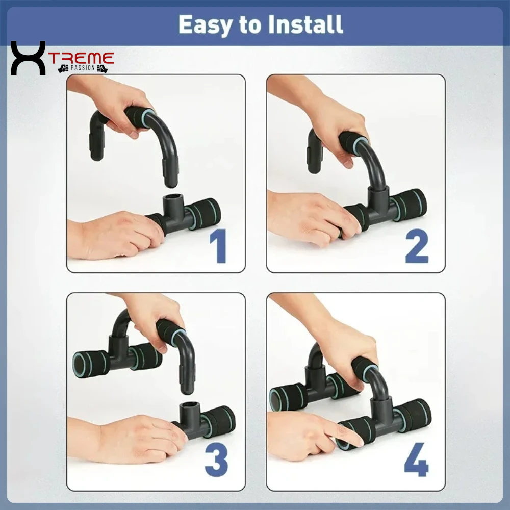 H-Shaped Push-Up Bracket for Enhanced Pectoral Muscle Training - Compact Home Fitness Equipment for Men