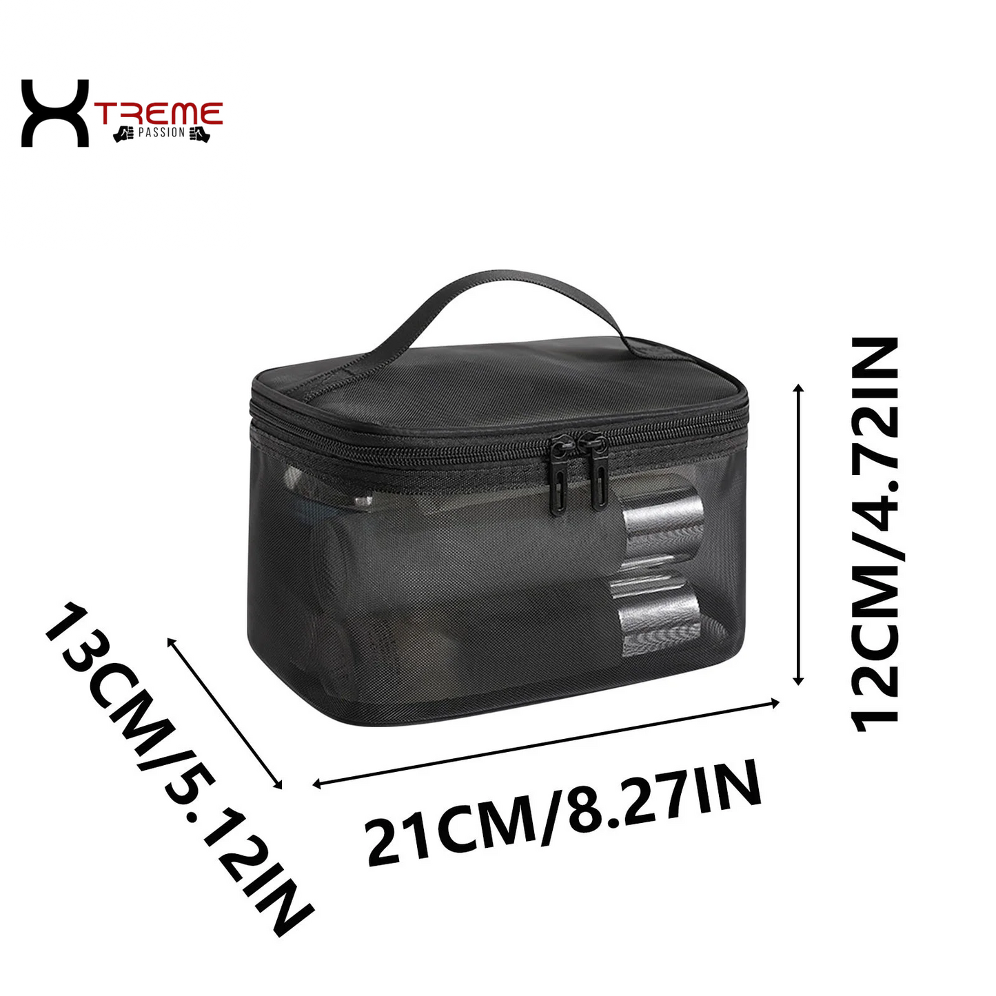 Stylish Black Makeup Bag - Large Capacity Travel Toiletries & Cosmetic Storage Tote with Brush Organizer