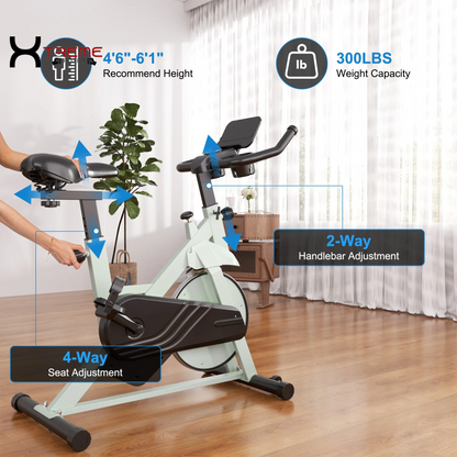 Transform Your Fitness Routine with the Revolutionary Indoor Exercise Bike - Adjustable Resistance, Supports 300 Lbs, Perfect for Home & Office Cardio Workouts!