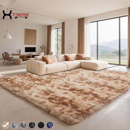 Indulge in Luxury with Our 8x10 Soft Fluffy Camel Area Rug - Perfect for Modern Living Spaces!