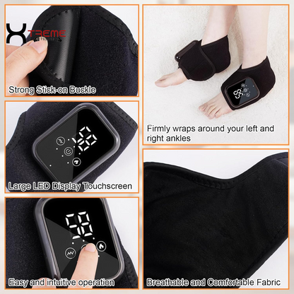 Indulge in Comfort: 2PCS Wireless Heated Foot Massagers with Smart Timer - 3-in-1 Vibrating Relief for Neuropathy, Ankle Relaxation & Enhanced Blood Circulation - Perfect for Home, Office & Travel (Gray)