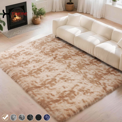 Indulge in Luxury with Our 8x10 Soft Fluffy Camel Area Rug - Perfect for Modern Living Spaces!