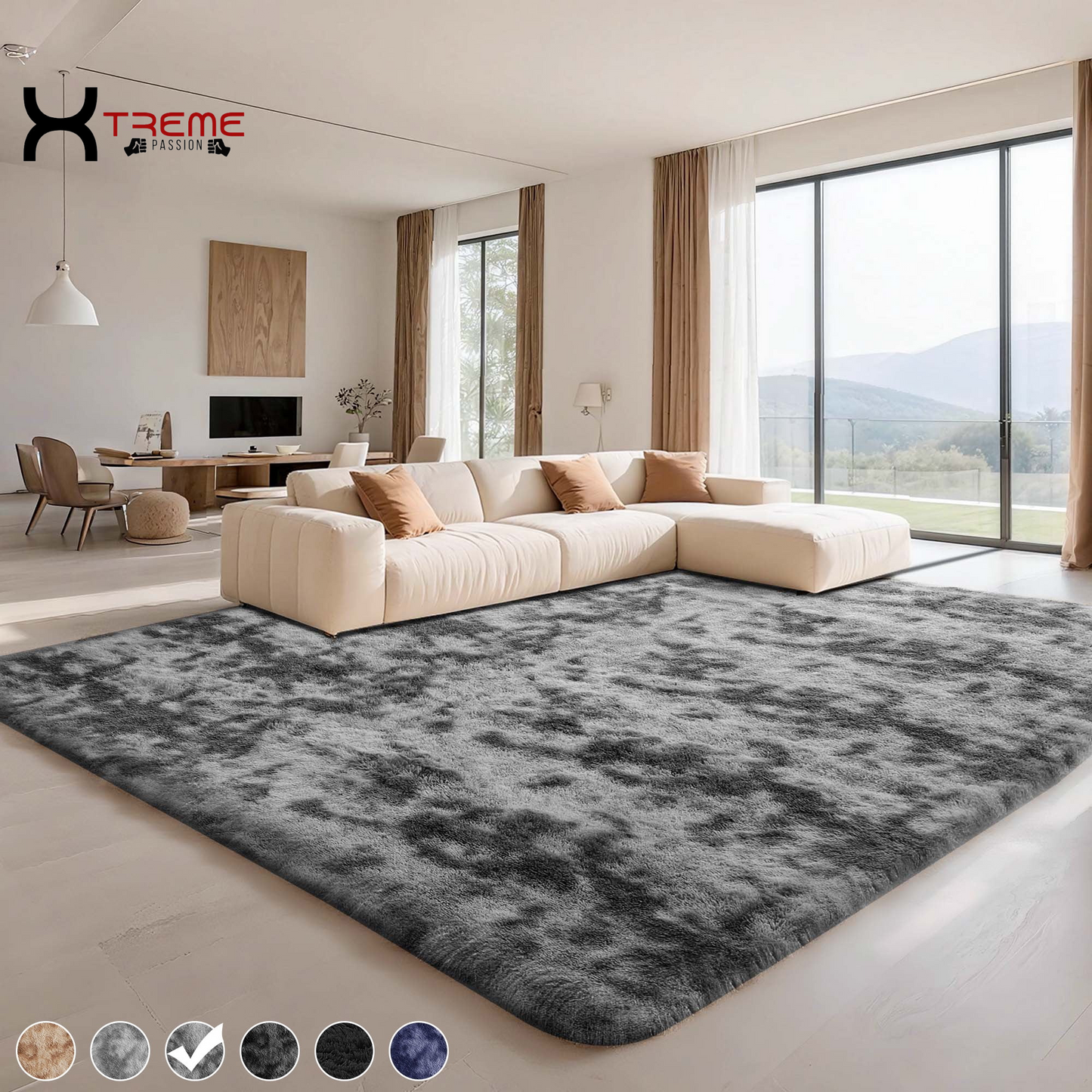 Indulge in Luxury with Our 8x10 Soft Fluffy Camel Area Rug - Perfect for Modern Living Spaces!