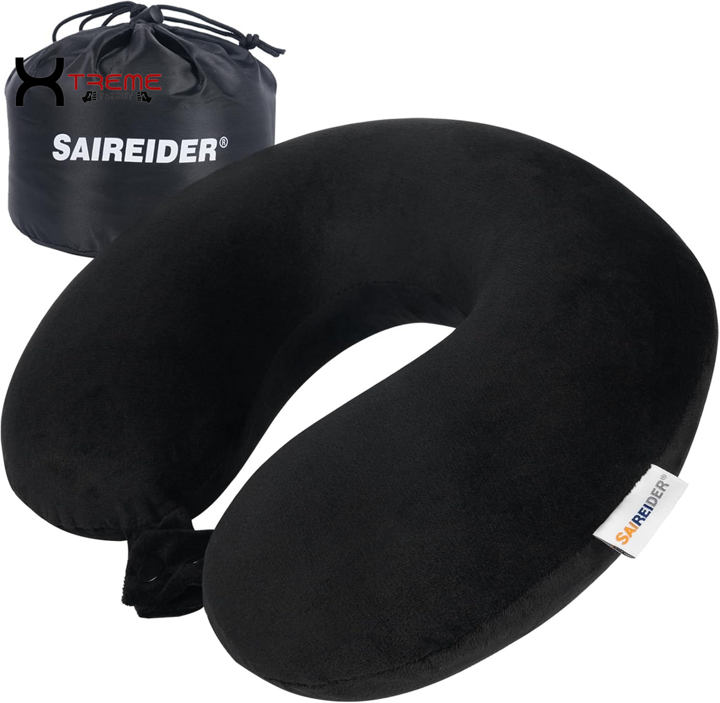 Experience Unmatched Comfort with Our 100% Pure Memory Foam Travel Neck Pillow - Perfect for Airplane, Car, Home & Office with Easy-to-Clean Washable Cover in Black