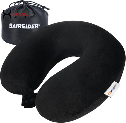 Experience Unmatched Comfort with Our 100% Pure Memory Foam Travel Neck Pillow - Perfect for Airplane, Car, Home & Office with Easy-to-Clean Washable Cover in Black