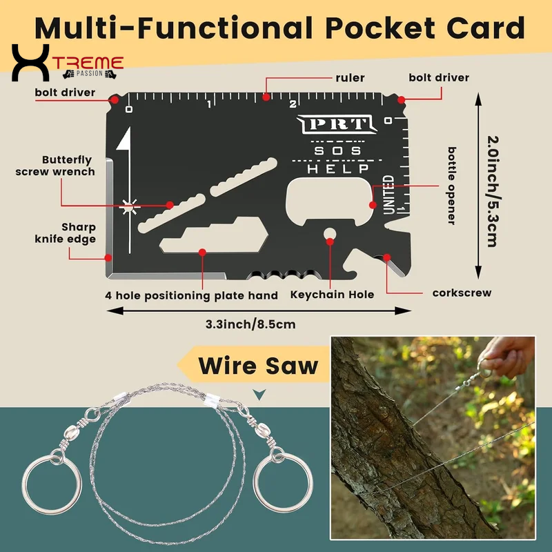 35-in-1 Ultimate Survival Kit - Essential Emergency Gear for Camping, Fishing, and Hunting - Perfect Gift for Men!