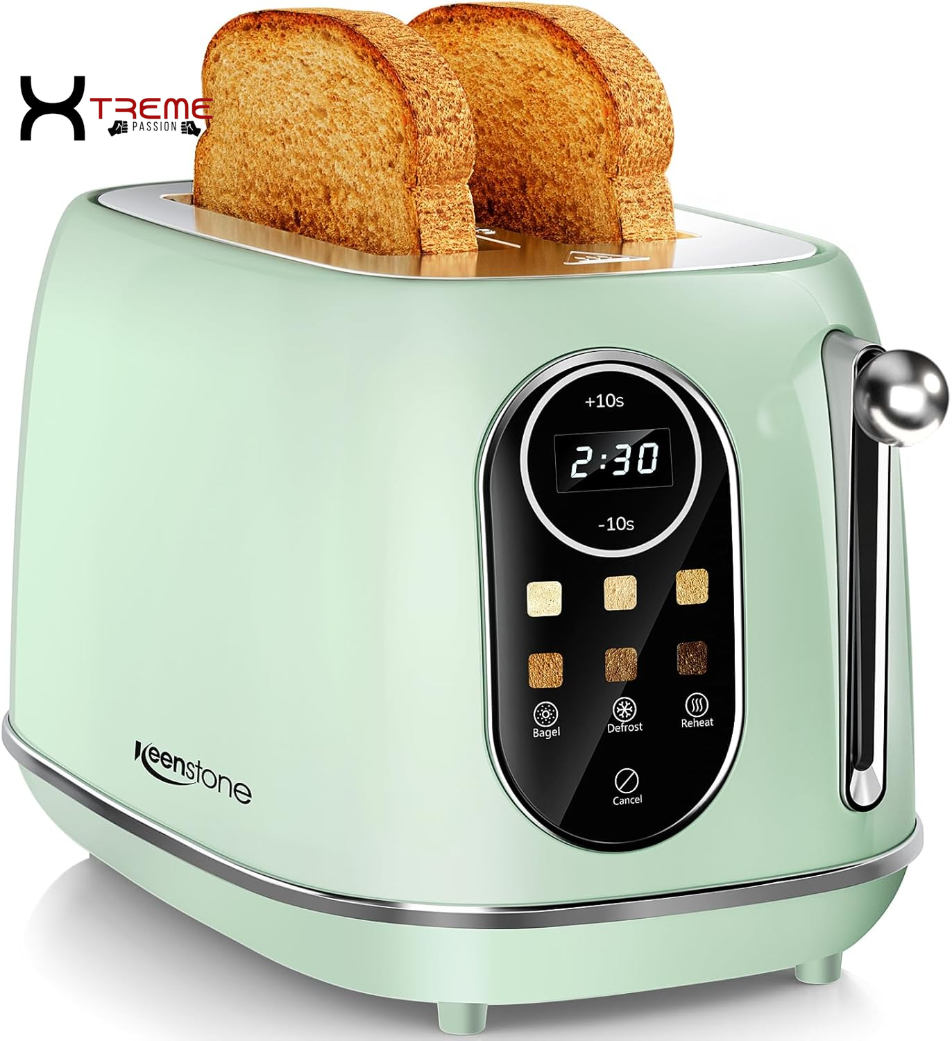 Stylish Deep Blue Compact 2-Slice Toaster with 6 Browning Settings, Bagel & Defrost Functions, and Removable Crumb Tray - Perfect for Every Kitchen!