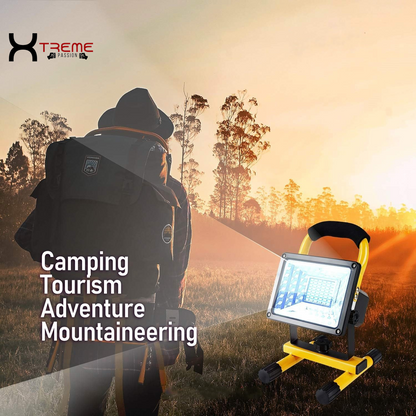 Experience Ultimate Illumination with the 30W Adjustable Brightness 36LED Portable Work Light - Waterproof Flood Light for Garage, Workshop, and Outdoor Adventures in Vibrant Yellow