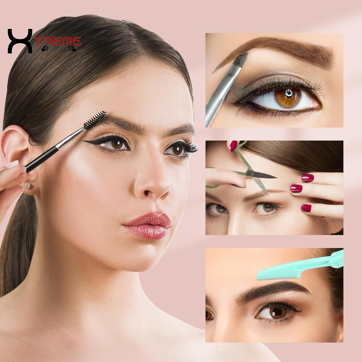 Ultimate 7-Piece Eyebrow Tweezers Kit for Women - Precision Plucker Set with Scissors, Razor & Spoolie for Flawless Facial Grooming