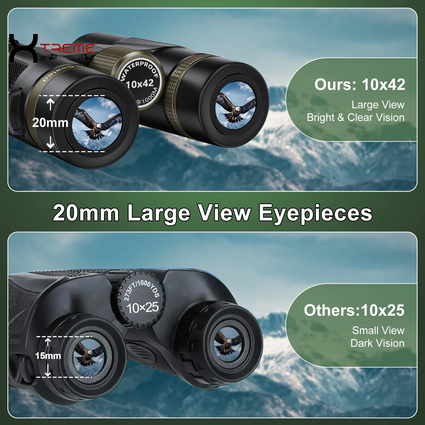 Unleash Your Outdoor Adventures with the 10X42 HD Professional Binoculars - Waterproof, BAK4 Prism, Includes Phone Adapter & Case for Bird Watching, Hiking & Travel