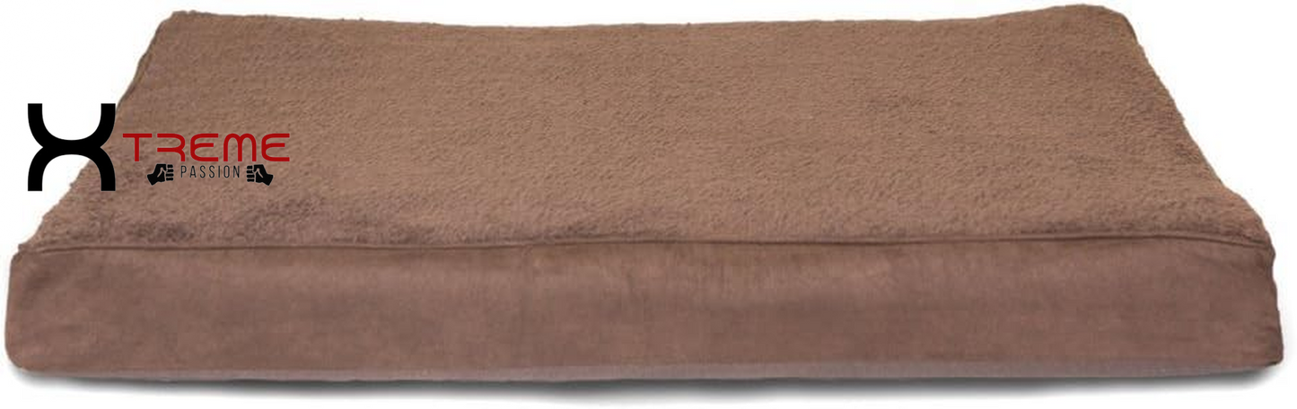 Ultimate Comfort for Your Furry Friend: Large Cooling Gel Dog Bed with Removable Washable Cover - Cozy Berber & Suede Top for Medium to Large Dogs Up to 55 lbs in Stylish Espresso