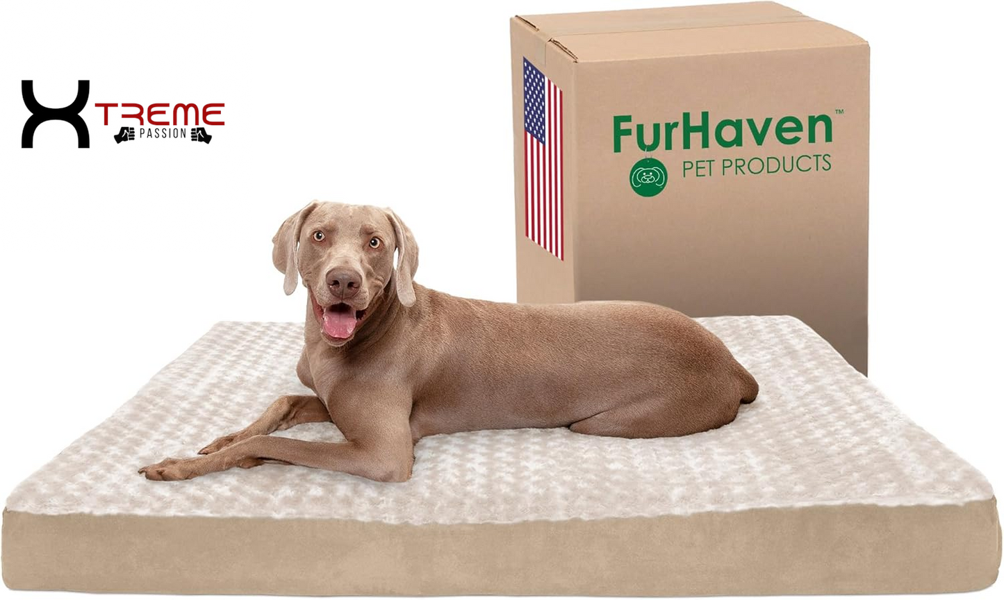 Ultimate Comfort for Your Furry Friend: Large Cooling Gel Dog Bed with Removable Washable Cover - Cozy Berber & Suede Top for Medium to Large Dogs Up to 55 lbs in Stylish Espresso