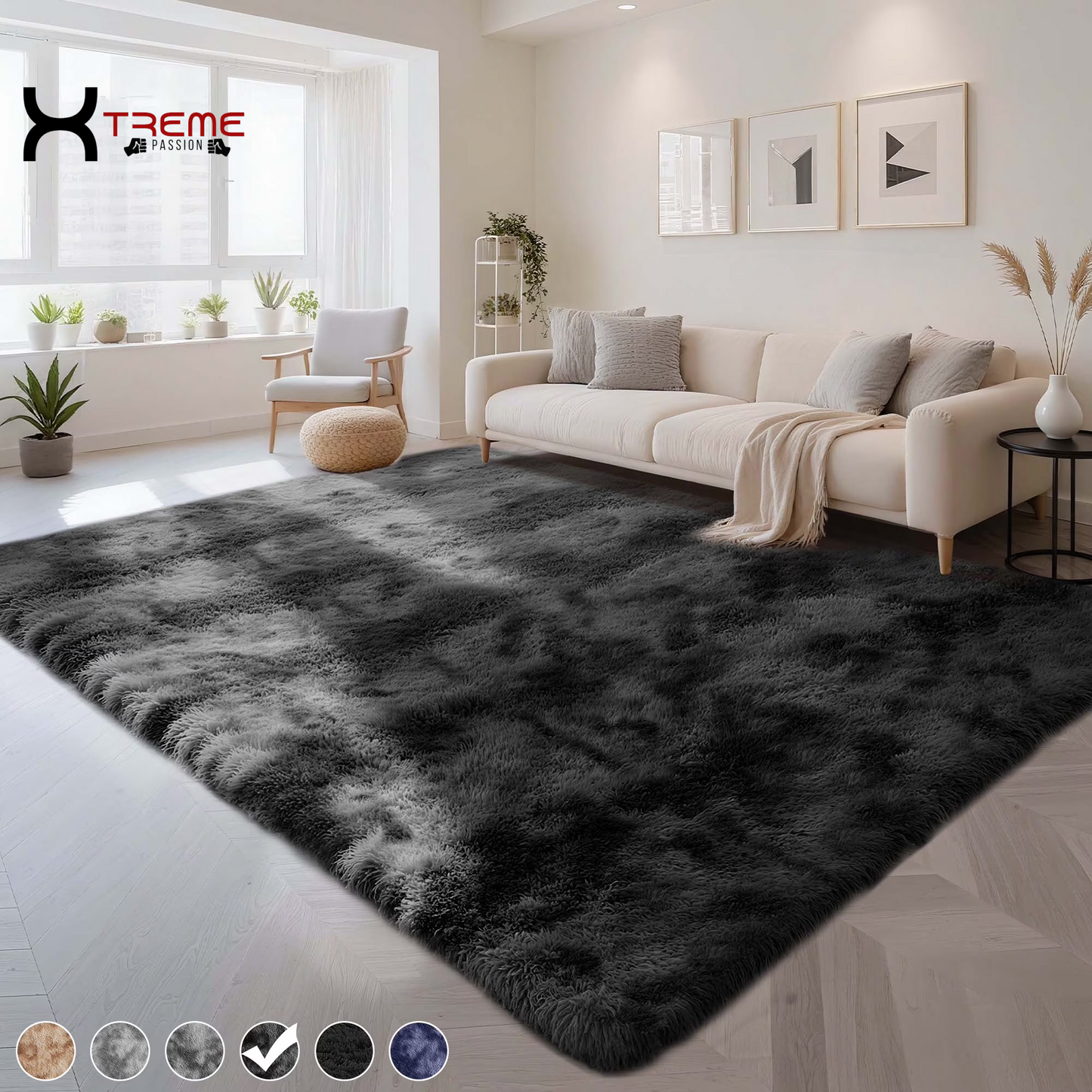 Indulge in Luxury with Our 8x10 Soft Fluffy Camel Area Rug - Perfect for Modern Living Spaces!