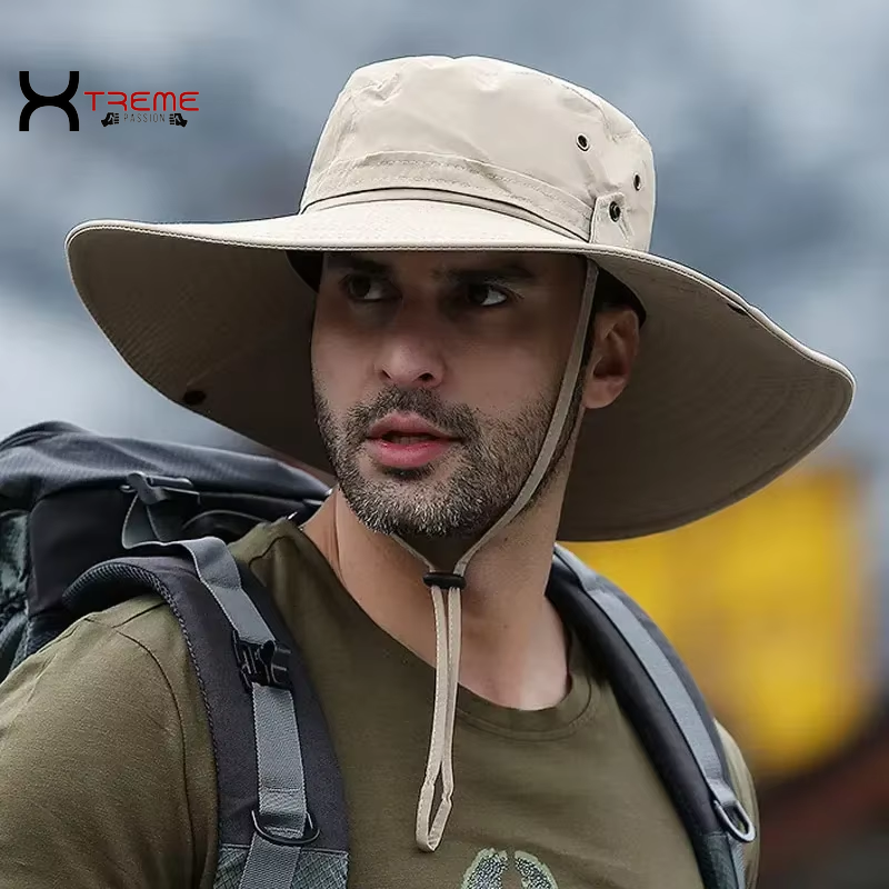 Ultimate Sun Protection Fishing Hat - Breathable Mesh Cap for Outdoor Adventures, Hiking, and Camping - Stylish Anti-UV Men's Panama Hat